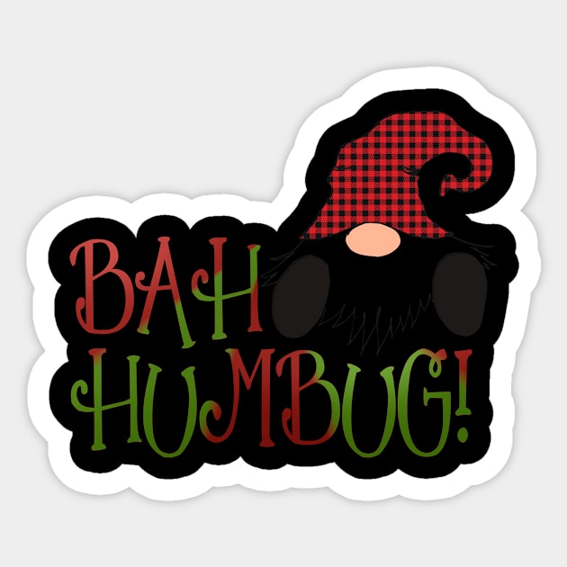 Bah Humbug Garden Gnome Sticker by StacysCellar